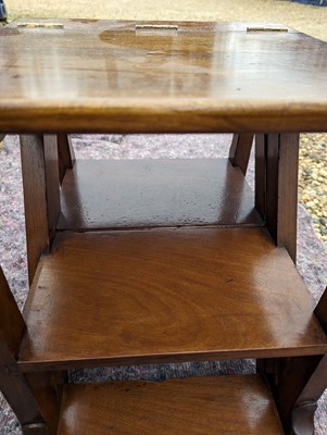 Lot 408 - An Arts and Crafts walnut metamorphic library chair