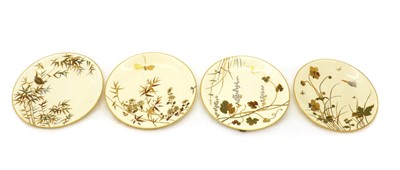 Lot 188 - A set of four Minton Aesthetic Movement porcelain plates