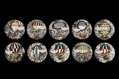 Lot 323 - A set of ten Italian Fornasetti  'Palloni' porcelain plates