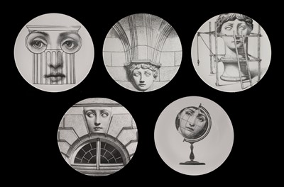 Lot 325 - A group of five Italian Fornasetti  'Tema e Variazioni' porcelain plates