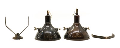 Lot 285 - A pair of Holophane ceiling lights