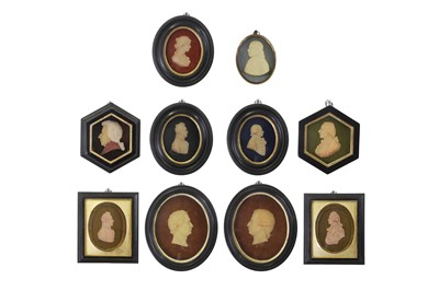 Lot 191 - A collection of ten wax relief portraits of ladies and gentlemen