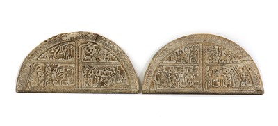 Lot 418 - A pair of relief-carved wooden overdoors