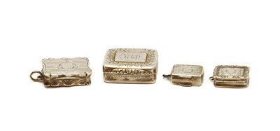 Lot 32 - A group of four silver vinaigrettes