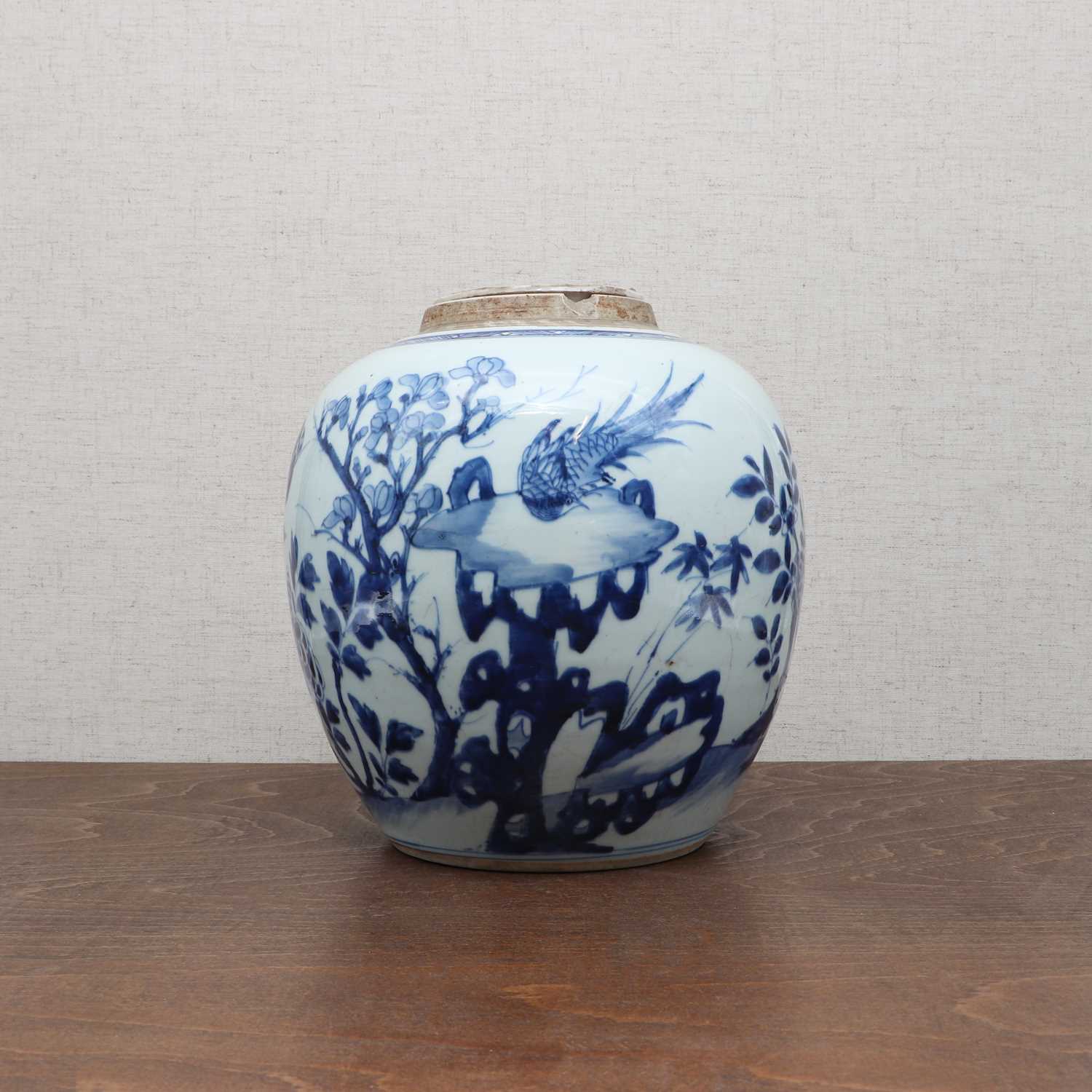 Lot 47 - A Chinese blue and white jar and cover