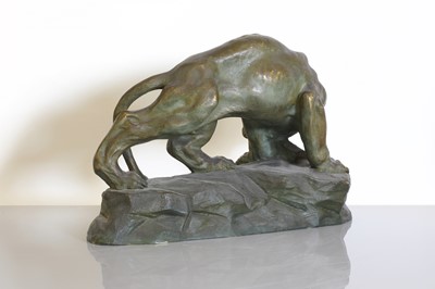 Lot 173 - An Art Deco terracotta figure of a panther