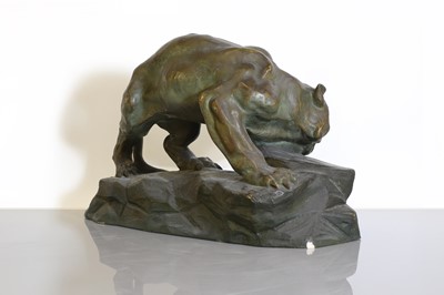 Lot 173 - An Art Deco terracotta figure of a panther