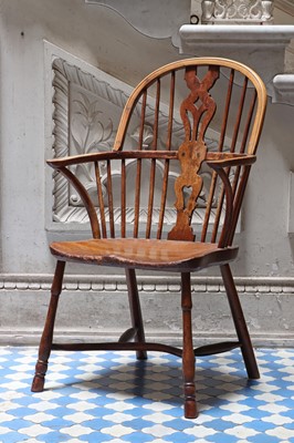 Lot 239 - ☘ An ash and elm Windsor armchair