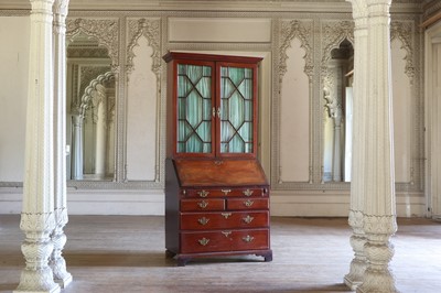 Lot 20 - A George III mahogany bureau bookcase
