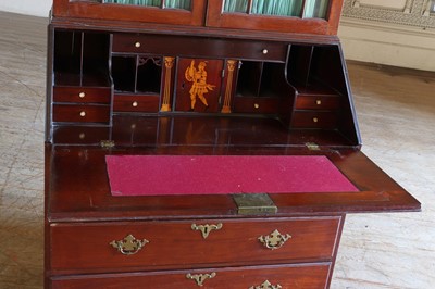Lot 20 - A George III mahogany bureau bookcase