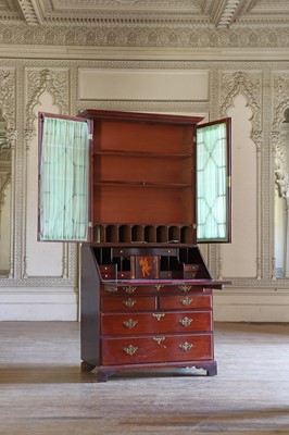 Lot 20 - A George III mahogany bureau bookcase