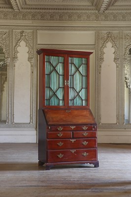 Lot 20 - A George III mahogany bureau bookcase