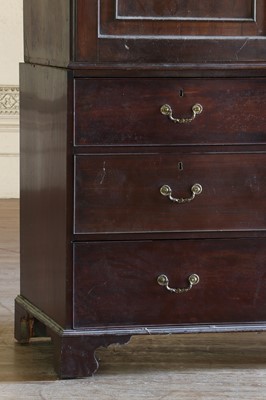 Lot 122 - ☘ An early George III mahogany linen press