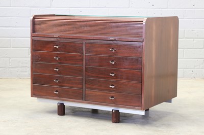 Lot 269 - A walnut finish and aluminium-mounted 'Model 804' bureau or desk