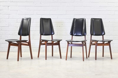 Lot 313 - A set of four Norwegian afrormosia dining chairs