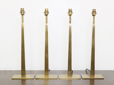 Lot 294A - Two pairs of modernist brass table lamps