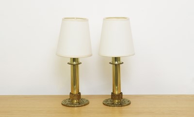 Lot 205 - A pair of Brutalist style table lamps
