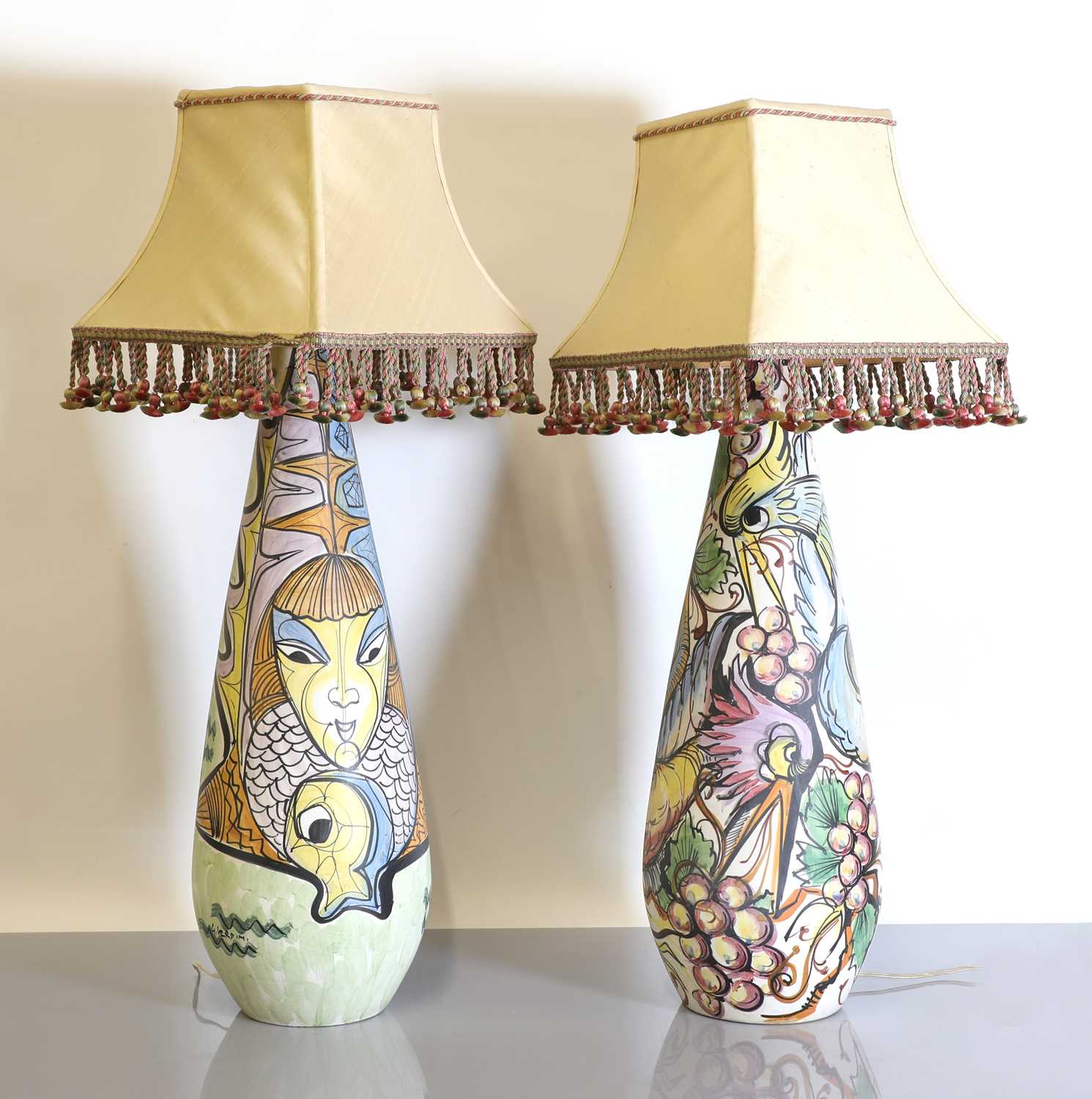 Lot 340 - A pair of Italian pottery vases