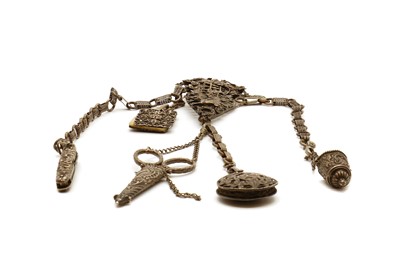 Lot 111 - A Victorian silver chatelaine