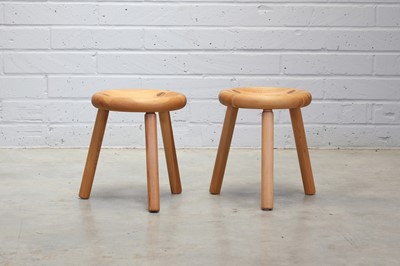 Lot 316 - A pair of Finnish pine 'Sauna' stools