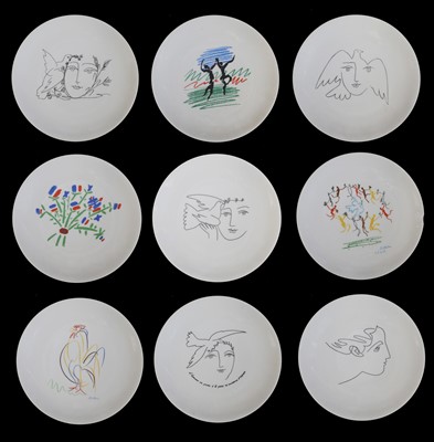 Lot 256 - A group of nine Limoges porcelain plates