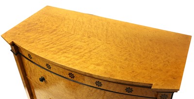 Lot 417 - A Biedermeier style birds eye maple chest of drawers