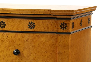 Lot 417 - A Biedermeier style birds eye maple chest of drawers
