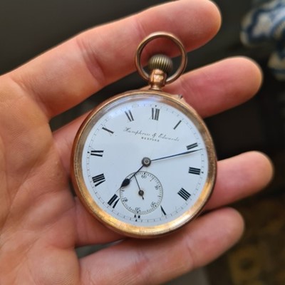 Lot 410 - A 9ct gold top wind open faced pocket watch