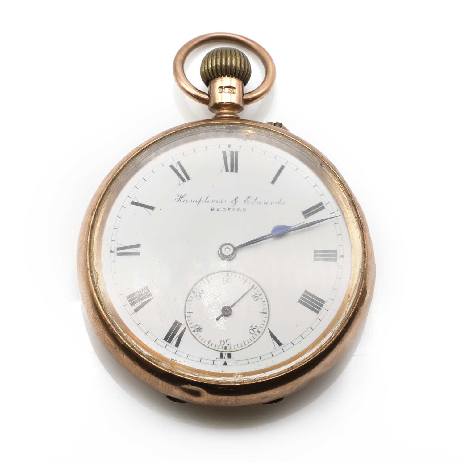 Lot 410 - A 9ct gold top wind open faced pocket watch