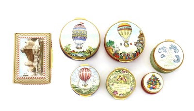 Lot 301 - A group of Halcyon Days enamelled boxes