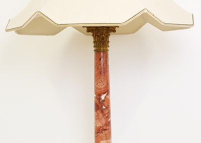 Lot 211 - A marble and gilt bronze mounted Corinthian column table lamp