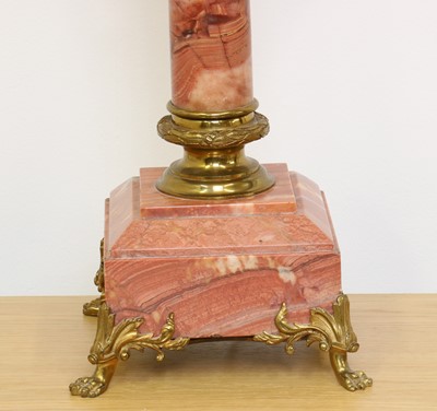 Lot 211 - A marble and gilt bronze mounted Corinthian column table lamp