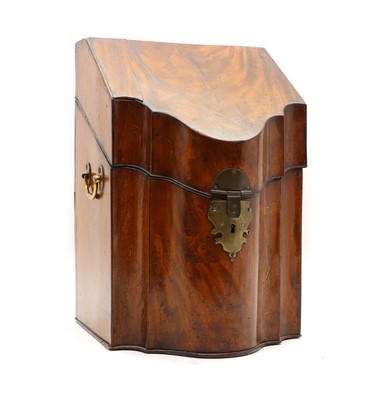 Lot 176 - A George III mahogany cutlery box