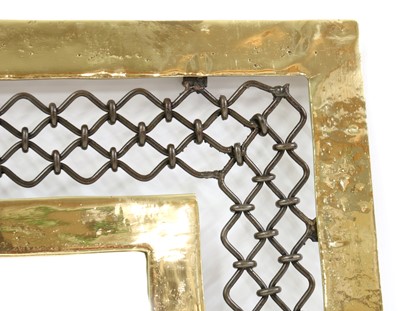 Lot 430 - A David Marshall brass and iron wall mirror