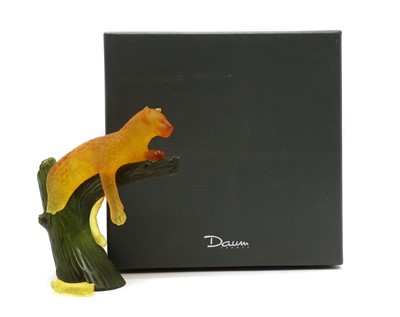 Lot 127 - A Daum pate de verre glass model of a panther