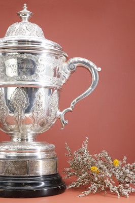 Lot 72 - A large Victorian silver golfing cup and cover