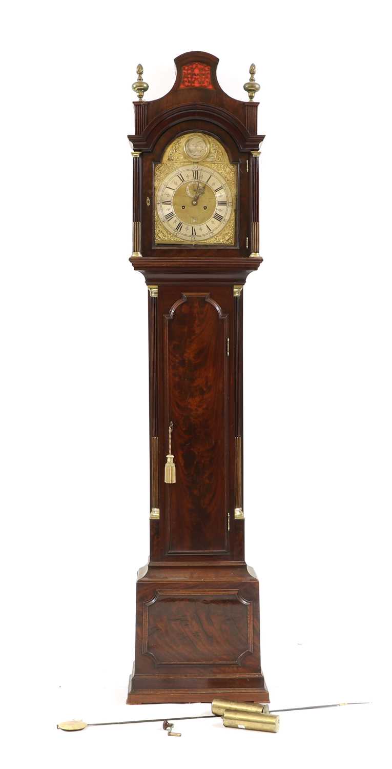 Lot 357 - A mahogany eight-day longcase clock,