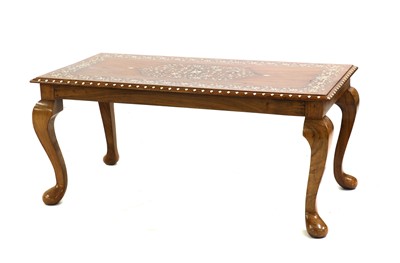 Lot 434 - A rosewood and ivory-inlaid low table
