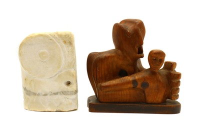 Lot 319 - A carved pine figural group