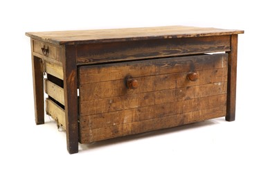 Lot 382 - A large pine scullery table