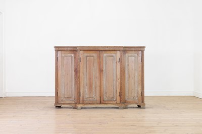 Lot 3 - A George II-style carved pine breakfront side cabinet
