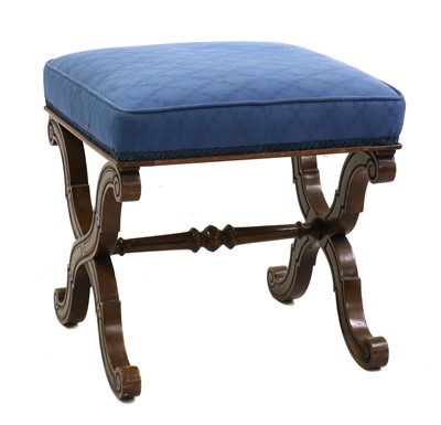 Lot 334 - A Victorian walnut stool