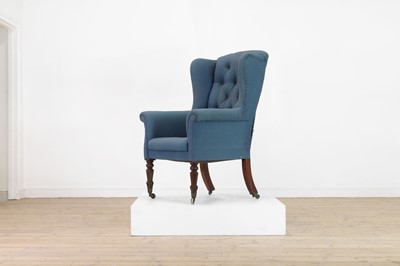 Lot 11 - A Victorian wingback armchair
