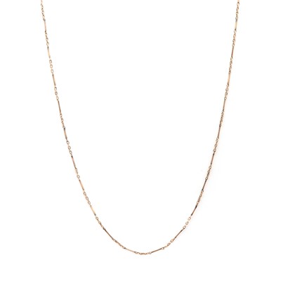 Lot 360 - A rose gold bar and cable link chain