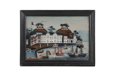 Lot 45 - An export reverse glass painting