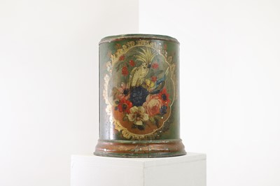 Lot 54 - A toleware and painted wastepaper basket