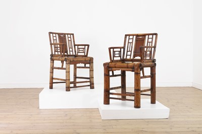 Lot 59 - A pair of bent bamboo chairs