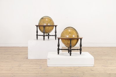 Lot 39 - A pair of terrestrial and celestial library globes by J & W Cary