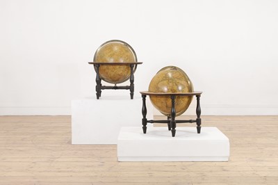 Lot 39 - A pair of terrestrial and celestial library globes by J & W Cary