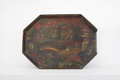 Lot 56 - A Regency lacquered and parcel-gilt tray